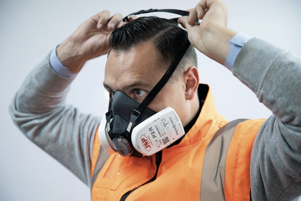 male wearing JSP dust mask